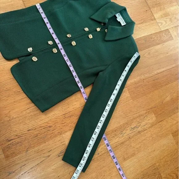 St. John Collection Green Zip Santana Knit Jacket Size 2 - Picture 14 of 15